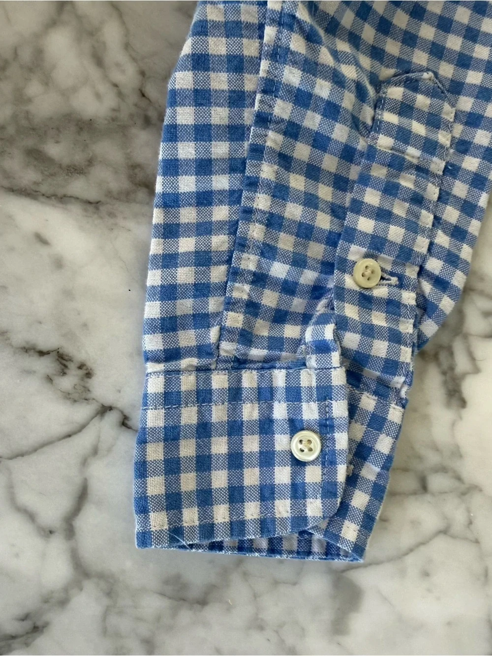 Boys Ralph Lauren Blue & White Gingham Button-Down size 4